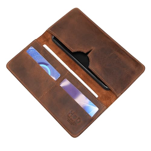 Hide & Drink, Cell Phone Wallet Handmade from Full Grain Leather - Bourbon Brown - Image 4