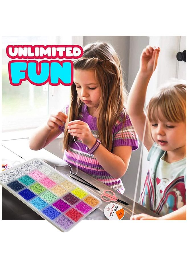 ياميم خرز سوار ملون صغير ، عقد وحرف أبجدي من A-Z مع مجموعة صنع بحبل - Image 1
