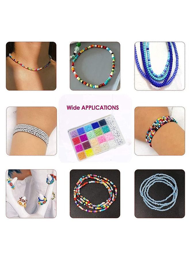 ياميم خرز سوار ملون صغير ، عقد وحرف أبجدي من A-Z مع مجموعة صنع بحبل - Image 3