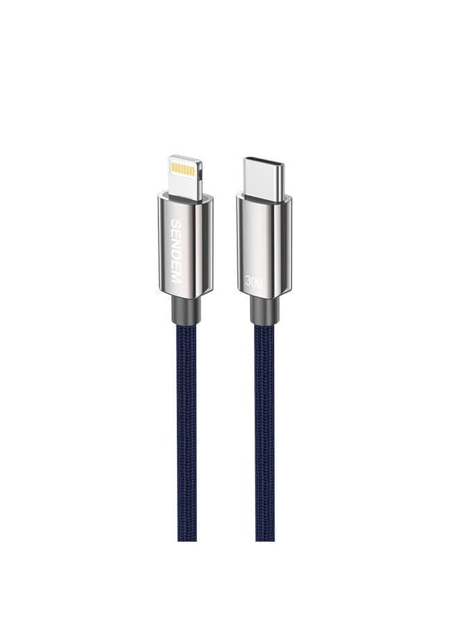 سيندم كابل شحن سريع من سبائك الزنك 30 وات من النوع C إلى ios للشحن السريع - Image 1