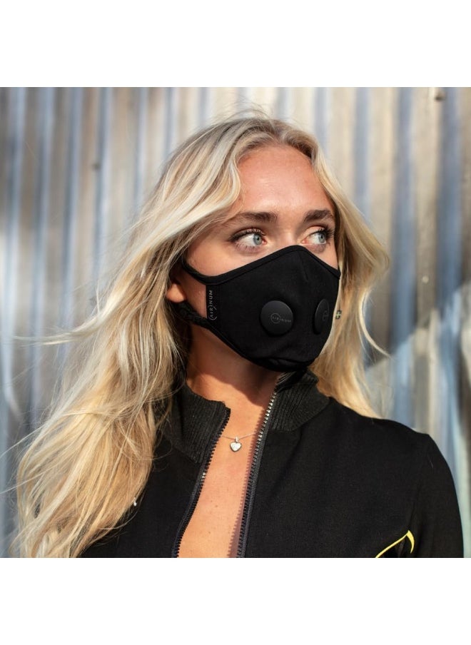 AIRINUM Airinum Urban Air Mask 2.0 - Reusable and Adjustable Air Mask with Valves - For Pollution, Indoor and Outdoor (Large, Onyx Black)  - Image 2