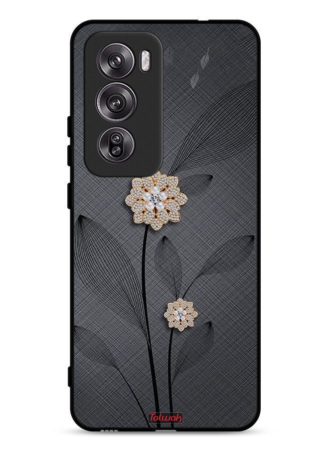 Tolwak Oppo Reno12 Pro 5G Protective Case Cover Diamond Flowers Art - Image 1