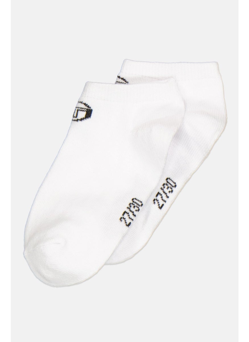 Sergio Tacchini Kids Girl 3 Pair Brand Logo Ankle Socks, White  - Image 2