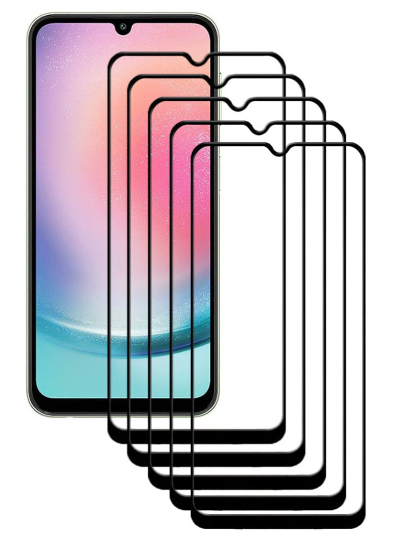 ACLIX 5 Pieces Antistatic ESD Dustproof Premium Quality High Definition Tempered Glass Screen Protector Designed For Samsung Galaxy A24 4G - Image 1