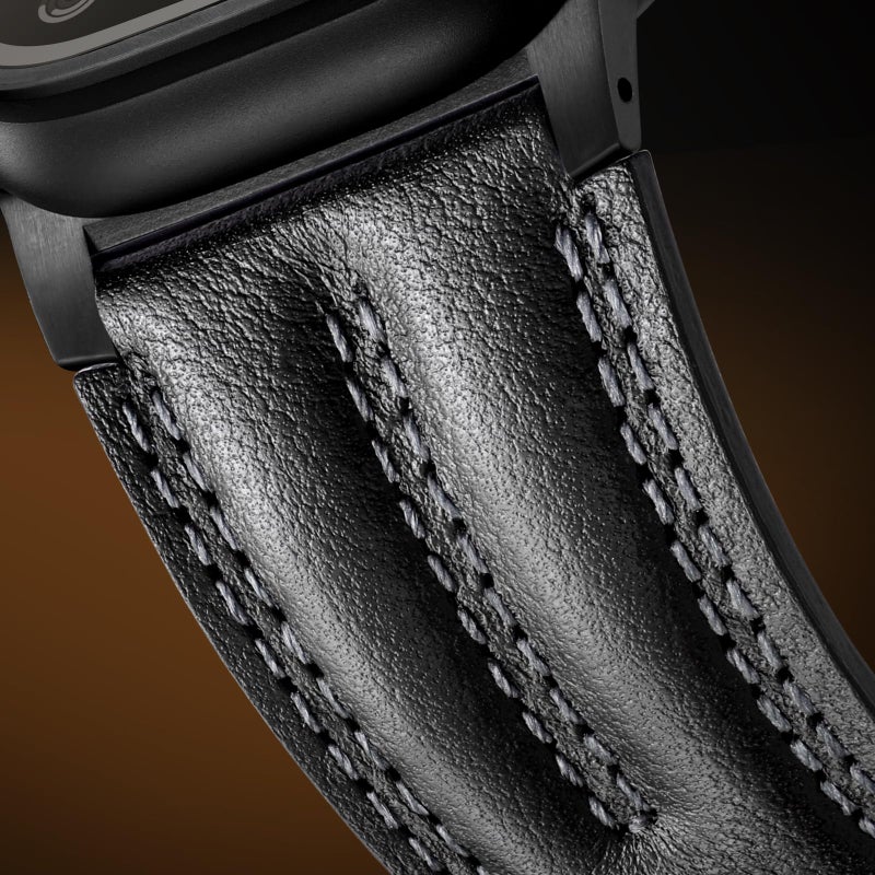Tlselt Leather Band for Apple Watch Ultra Band 49mm/46mm/45mm/44mm/42mm-Ultra 3 2 1, Series 11 10 9 8 7 6 5 4 3, SE 3 2 1, for iWatch Handcrafted Band Men Genuine Leather Rugged Vintage Strap - Image 2