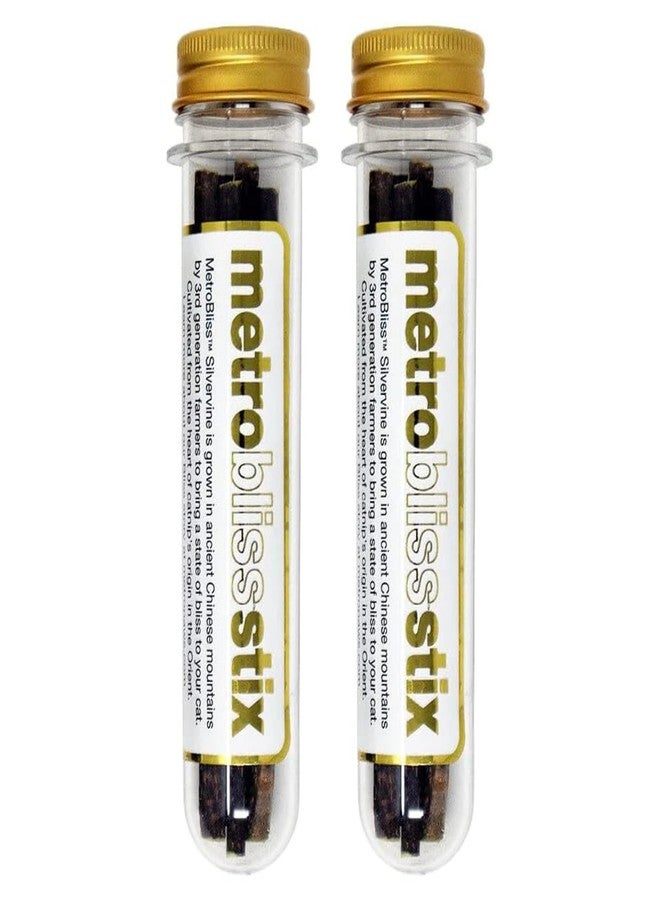 Metro Paws Metro Bliss Stix - Organic Silvervine Sticks for Cats, Natural Catnip Alternative, Chew Toys for Dental Health, Digestive Aid, and Stress Relief - 4 Count (Pack of 2) - Image 1