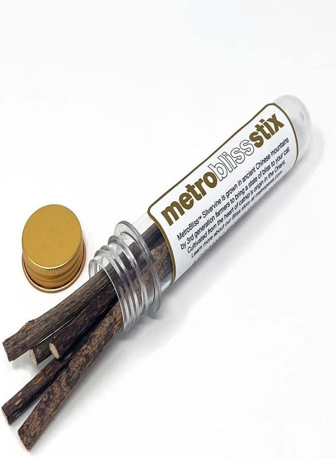 Metro Paws Metro Bliss Stix - Organic Silvervine Sticks for Cats, Natural Catnip Alternative, Chew Toys for Dental Health, Digestive Aid, and Stress Relief - 4 Count (Pack of 2) - Image 3