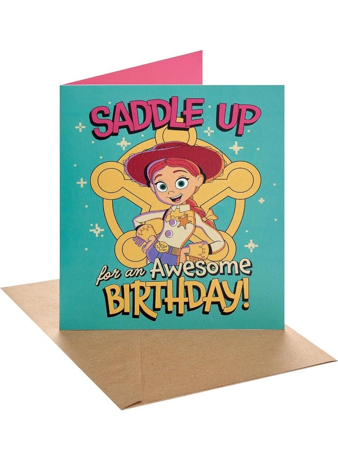 UK Greetings Disney Toy Story 5 Jessie Saddle Up For An Awesome Birthday! Greeting Card (15.9 x 18.4 cm) - Image 1