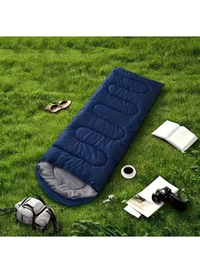 Tradeo Outdoor Camping Sleeping Bag for Adults & Kids – Lightweight Envelope Design with Eye Mask, Portable for Backpacking, Hiking, Travel, Navy Blue - Image 2