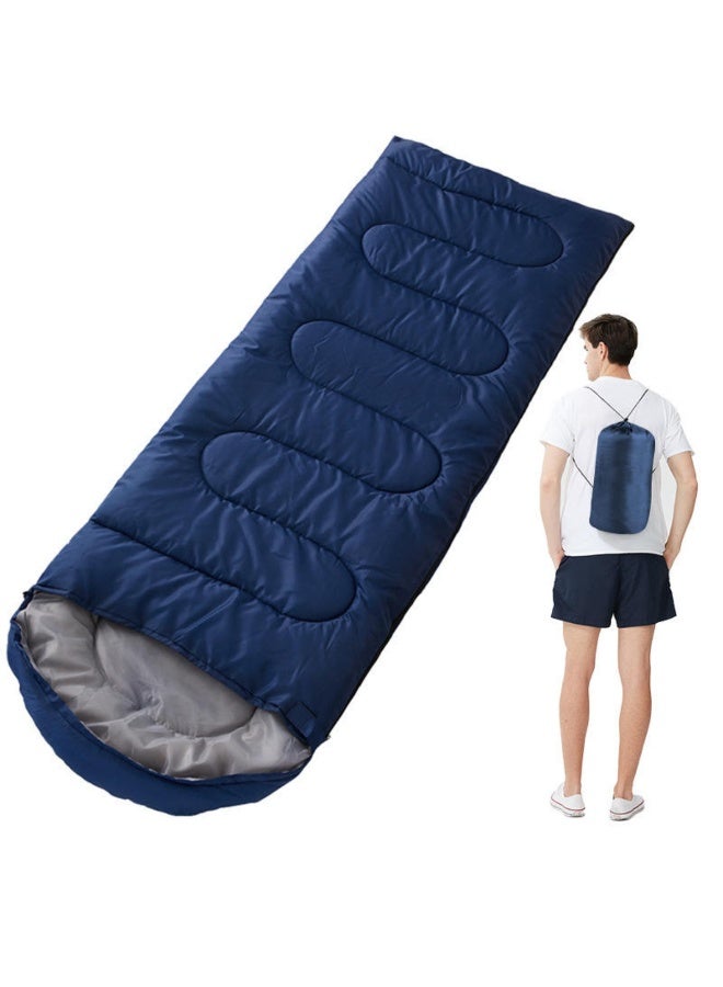 Tradeo Outdoor Camping Sleeping Bag for Adults & Kids – Lightweight Envelope Design with Eye Mask, Portable for Backpacking, Hiking, Travel, Navy Blue - Image 3