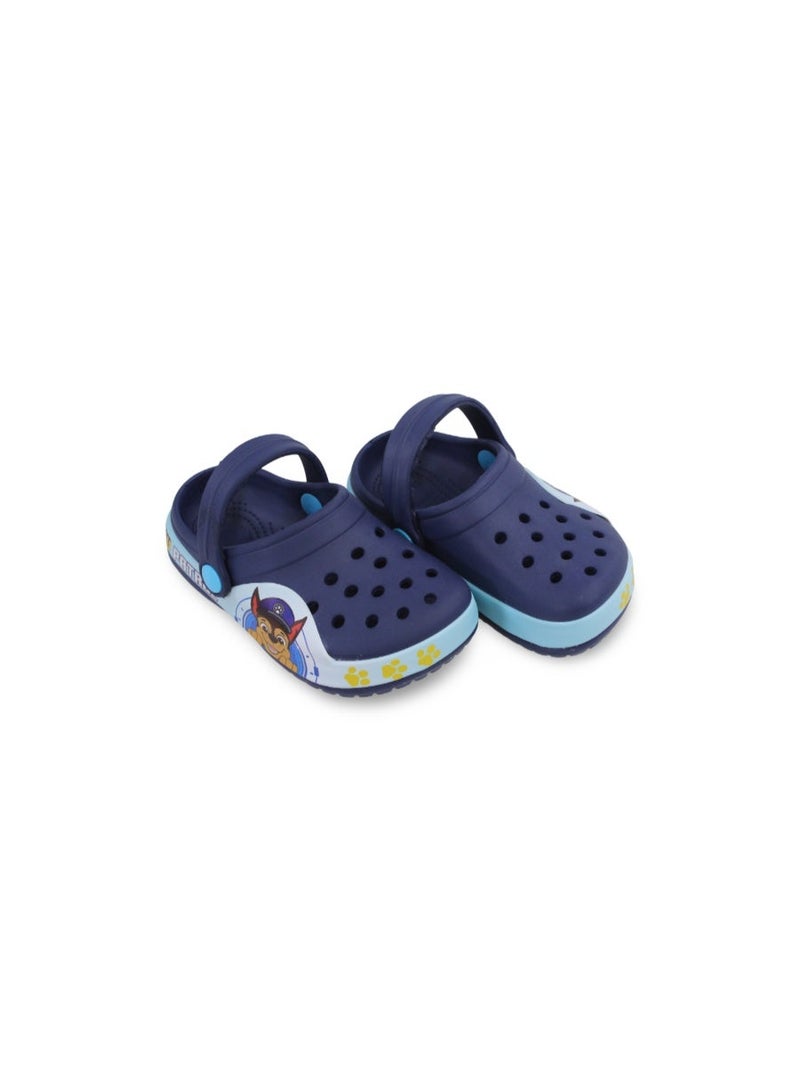 Baby Boys Rubber Crocs – Navy with Paw Patrol Print - Image 1
