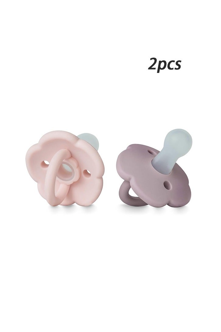 Pacifiers Set of 2 | One-Piece Design Baby Pacifier with Large Air Holes | BPA-Free Safe Silicone Soother | 6 Months Up - Image 1