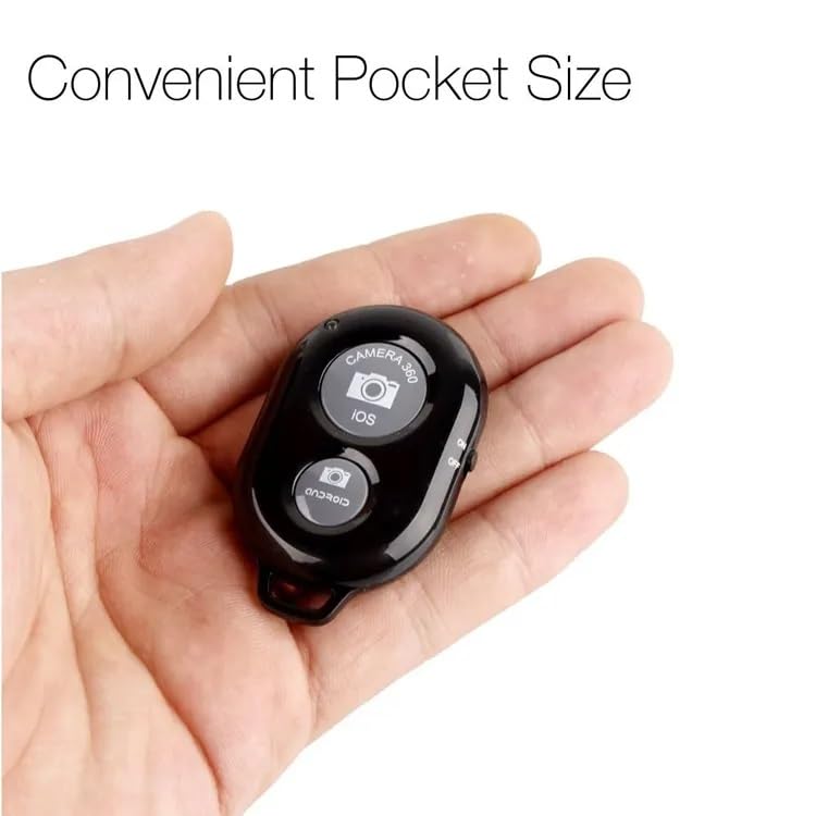 VEROX Bluetooth Shutter Remote Control Wireless Technology Photo Clicker Selfie Stick for Creating Videos and Photos 2 Click Button Compatible with iOS and Android Smart Phone Tablet - Black - Image 4