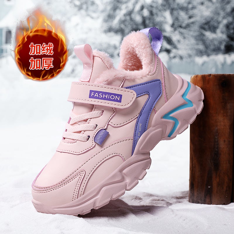 New Children'S Shoes Soft-Soled Cotton Shoes Non-Slip Lightweight Warm Boys 2022 Primary School Sneaker Fleece-Lined - Image 1
