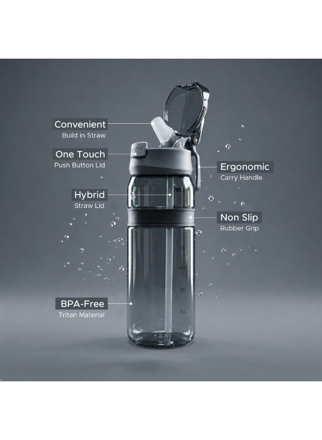 TR6 Hydro Boost Active Clear BPA Free Water Bottle, Tritan Sports Bottle with Lockable Lid, Leak Proof and Durable, Perfect for Gym, Office, Outdoor Travel and School, 850ml (Black) - Image 5