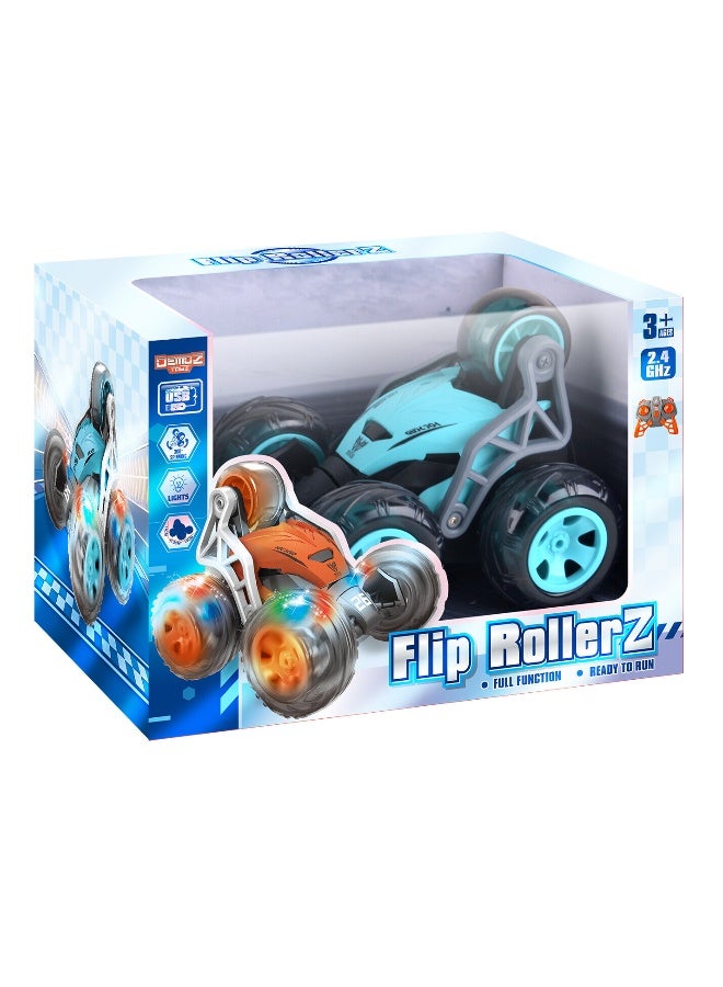 Power Joy Demoz RC Flip Rollerz 2.4G Remote Control Car with LED Lights – 360° Flips, Durable Stunt RC Toy for Kids & Adults - Image 1