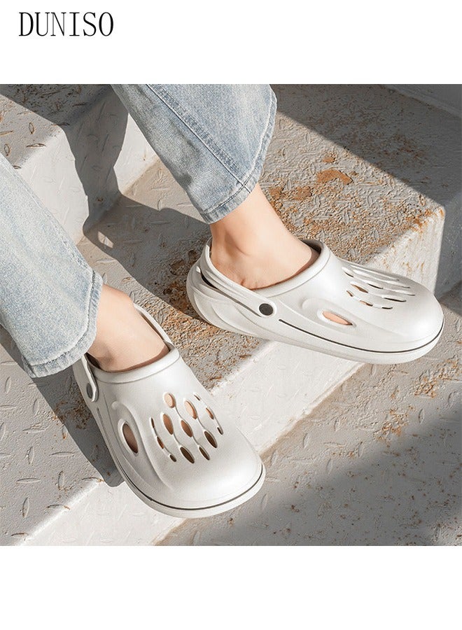Men's Sandals Fashion Quick Drying Slide Sandal with Non-slip Soles Thick Sole Beach Slipper Breathable Slip-on Sandal Men's House Flat Slipper for Indoor & Outdoor