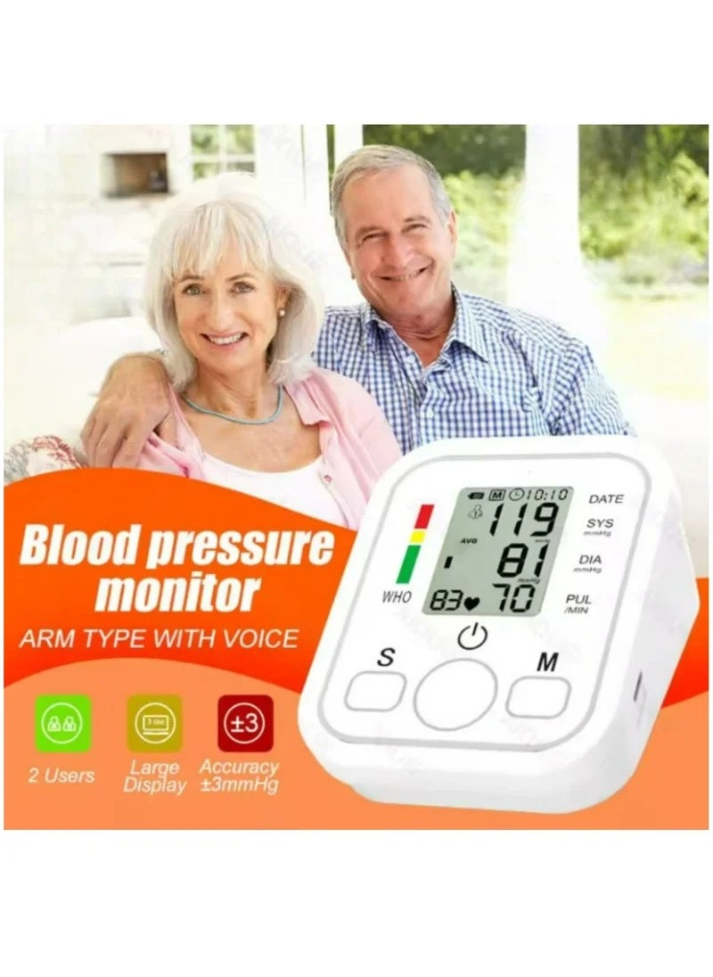 Generic - Portable sphygmomanometer Household sphygmomanometer with LCD display and voice function digital blood pressure meter - Image 1