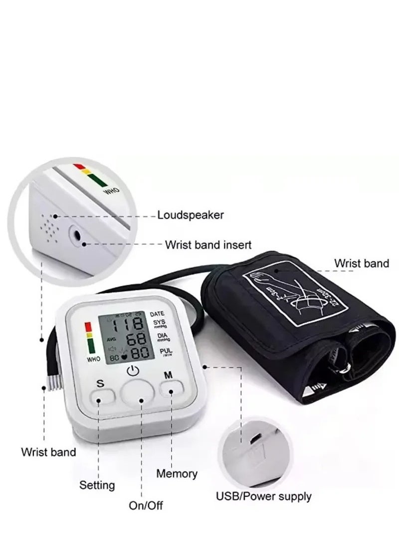 Generic - Portable sphygmomanometer Household sphygmomanometer with LCD display and voice function digital blood pressure meter - Image 1