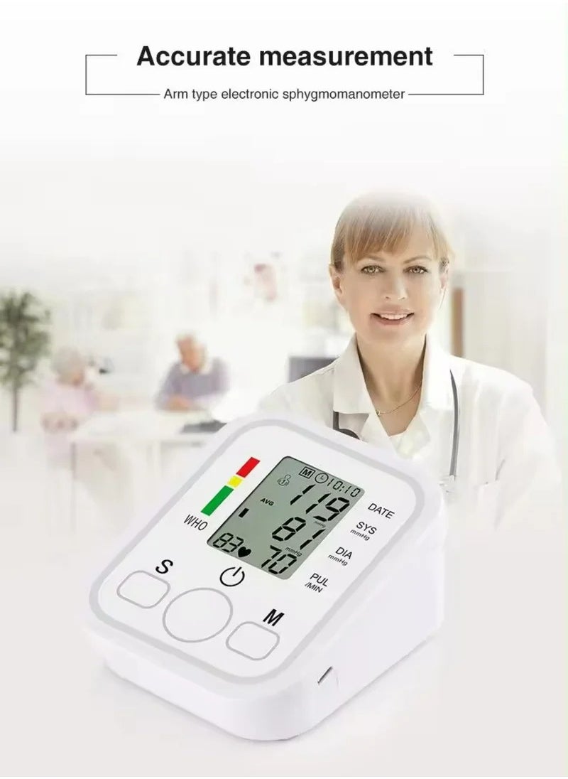 Generic - Portable sphygmomanometer Household sphygmomanometer with LCD display and voice function digital blood pressure meter - Image 1