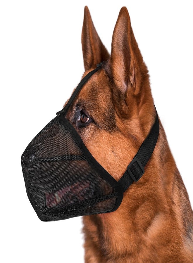 ZESTEFY Adjustable Dog Muzzle for Large Dogs, Breathable Mesh Rubber Muzzles, Anti-Dropping Dogs Muzzles to Prevent Biting, Barking, Chewing for Small Medium Large Pets, Allows Panting and Drinking - Image 1