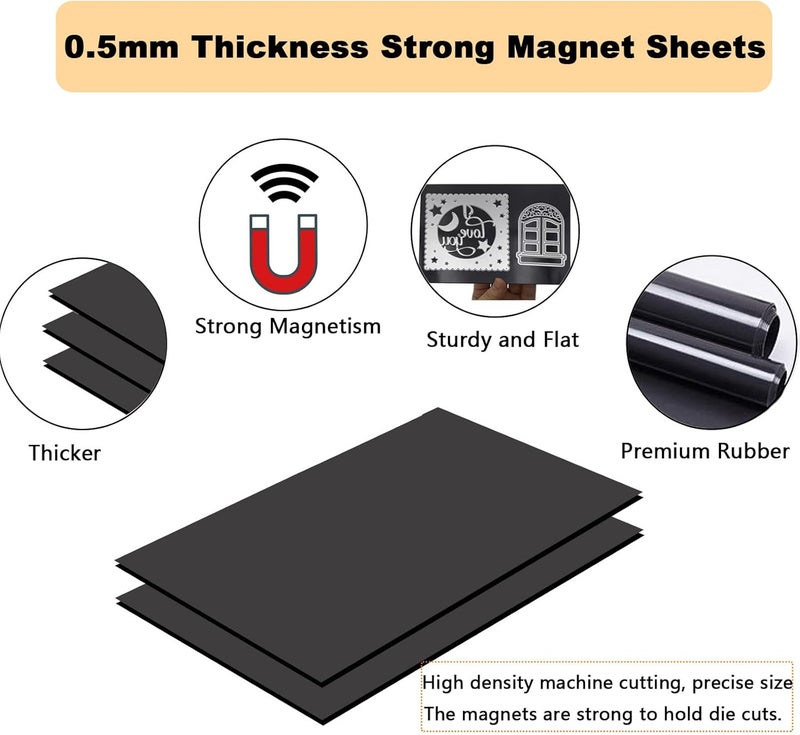 Unarty 40 Pcs Die Storage Pockets and Magnet, 0.5mm Thickness Magnetic Sheets for Die Storage, 5.5 x 7.5 Inch Craft Die Storage Envelopes, Magnetic Die Storage, Stamp and Die Storage Pockets - Image 5