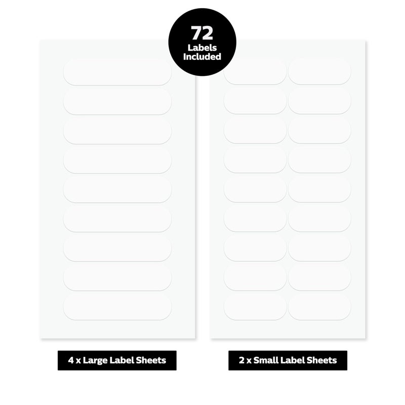ThreeKin Collective ThreeKin Waterproof Labels for Bottles and Containers - Custom Stickers - All-Purpose and Personalizable - Dishwasher, Freezer and Microwave Safe - BPA-Free - USA-Owned (Clear, 72pcs) - Image 5