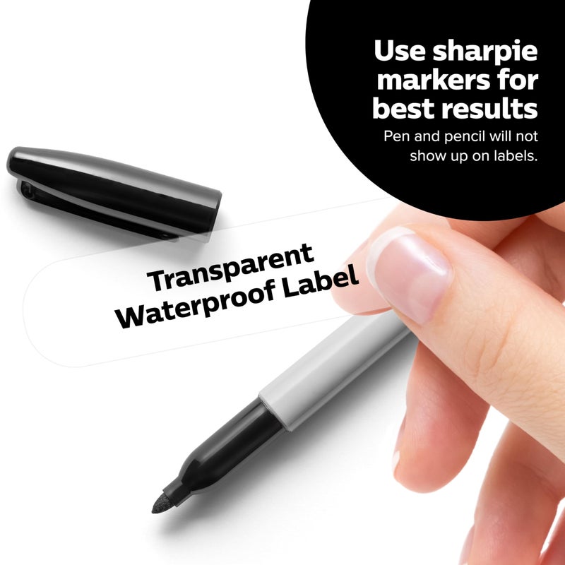ThreeKin Collective ThreeKin Waterproof Labels for Bottles and Containers - Custom Stickers - All-Purpose and Personalizable - Dishwasher, Freezer and Microwave Safe - BPA-Free - USA-Owned (Clear, 72pcs) - Image 2