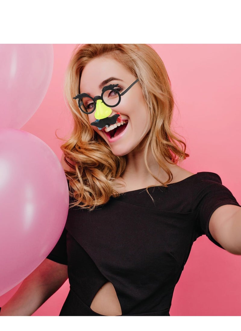 Excefore - 12 Pcs Funny Props Nose Mustache Glasses, with Big Nose Eyebrows and Mustache, Disguise Glasses, Suitable for Parties, Funny Photos, Random Color - Image 1