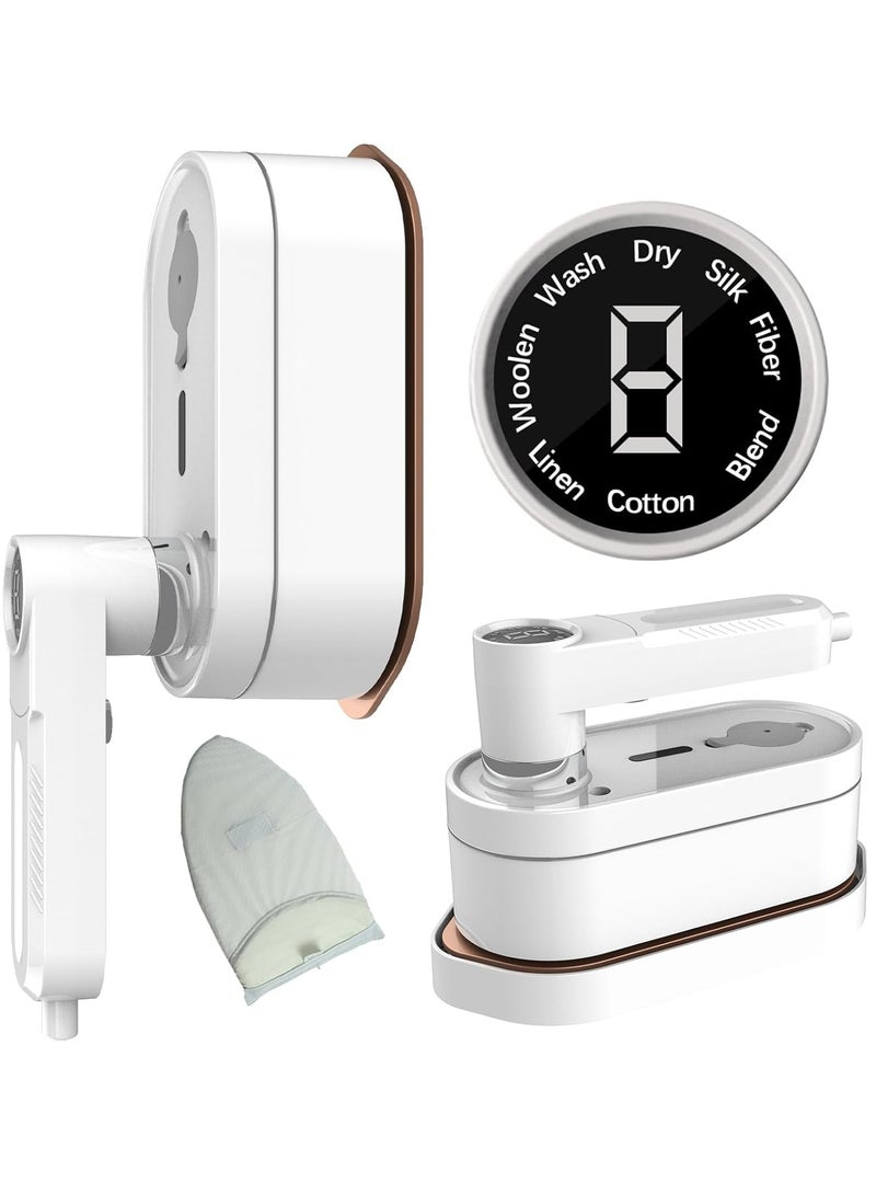 2-in-1 Handheld Garment Steamer and Iron, 1200W, 8 Steam Modes, 15s Quick Heat, with Anti Steam Glove, Clothes Steamer, Lightweight, Leakproof, Portable Steamer, for Home, Travel, White  - Image 1