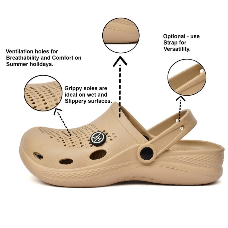 health fit EXTRA SOFT Men's Classic Casual Clogs/Sandals with Adjustable Back Strap for Adult | Comfortable & Light Weight | Stylish & Anti-Skid | Waterproof & Everyday Use Mules for Gents/Boys SC-BG 10 UK - Image 4