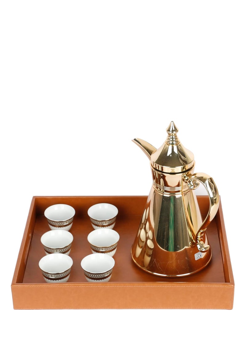 Lamsit Ibdaa - Leather Tray Organizer | Modern Storage for Home Office Desk, Wallet, Mobile Phone, Watch, Stationary, Jewelry, Perfume, Glasses | Beside Table Catchall Dump Key Bowl (Brown) - Image 1