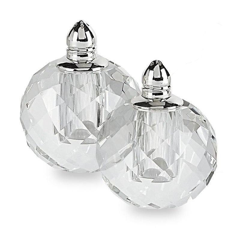 Badash Badash Zendra Crystal Salt And Pepper Shaker Set with Platinum Tops  25 Tall 