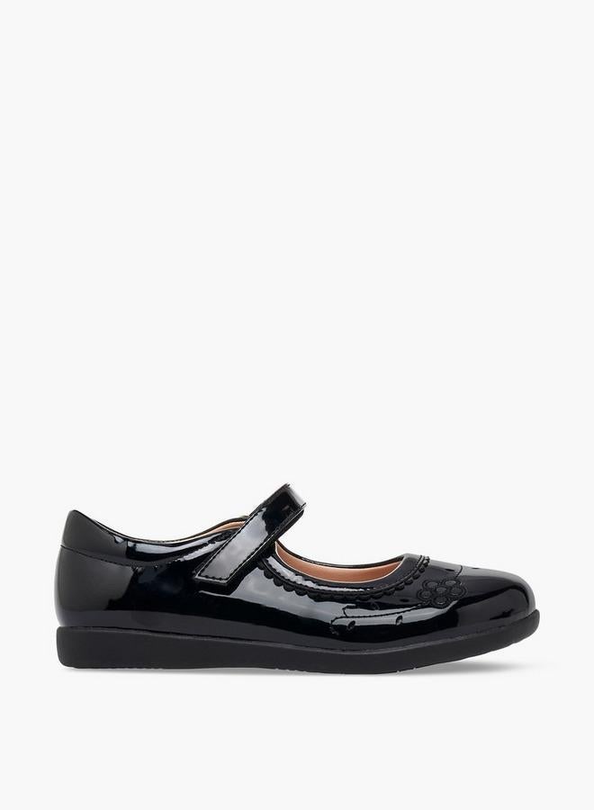 Flora Bella By Shoexpress Girls Hook & Loop Mary Jane School Shoes - Image 1
