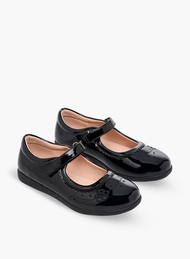 Flora Bella By Shoexpress Girls Hook & Loop Mary Jane School Shoes - Image 3