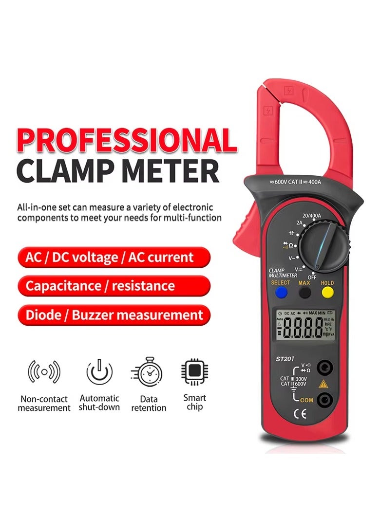 هالامين م Multimeter رقمي ، مؤقت رقمي ، جهاز اختبار متعدد الوظائف الرقمي ، فولتوميتر 600 فولت DC/AC ، أمبير متر AC 400A ، مقياس مقاومة 20MΩ ، جهاز قياس عالمي مريح ومحمول - Image 3