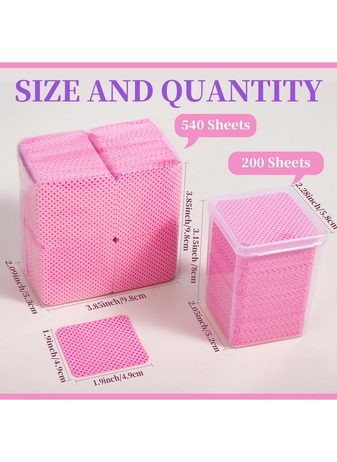 FANDAMEI FANDAMEI 740PCS Lint Free Nail Wipes, Nail Wipes for Gel Nails Lint Free, Lint Free Wipes for Nails, Cleaning Pads for Nails, Glue Wipes Lash Extensions, Nail Lint Free Wipes, Nail Prep Pads  - Image 2