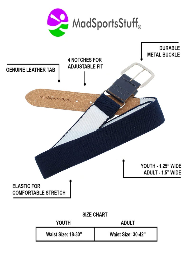 MadSportsStuff Performance Baseball Softball Belt (Adult, Navy) - Image 3