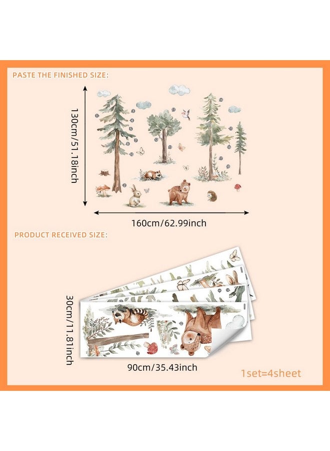 Runtoo Large Pine Tree Wall Stickers Woodland Animals Forest Bear Peel and Stick Wall Art Decals for Kids Room Baby Nursery Bedroom Decor - Image 3