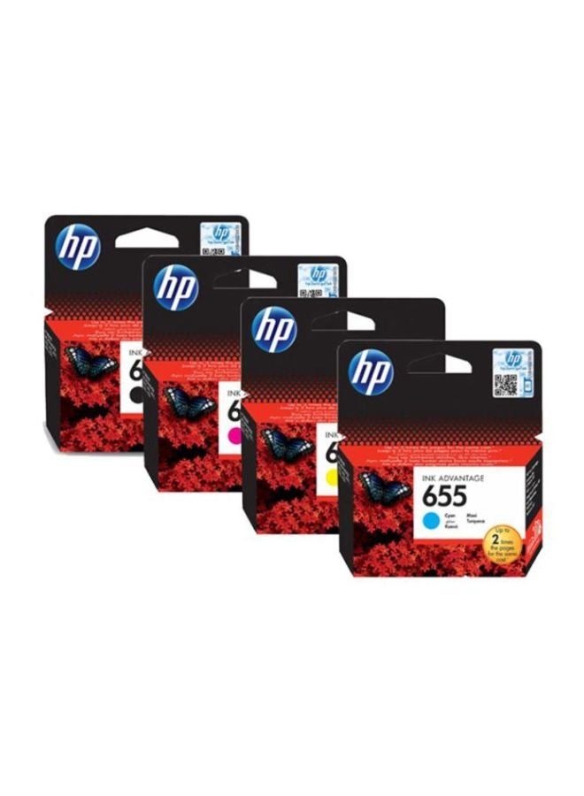 HP 4-Piece 655 Inkjet Printer Cartridge Set Multicolour - Image 2