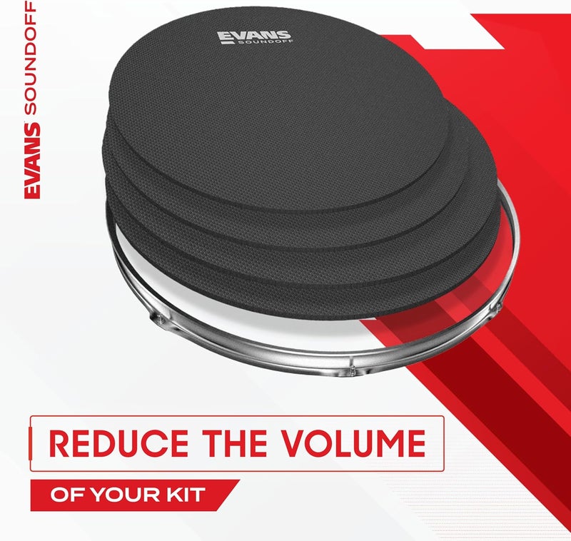 Evans SO-0244 SoundOff Fusion Drum Mute Pack - 4-Pack for 10, 12, 14, and Snare Drums - Image 3
