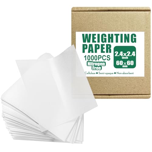 ZHANXUBIO Cellulose Weighing Paper Sheet,Smooth Weigh Paper, Nitrogen Free,Non-Absorbing, High-Gloss (2.4"X2.4" 1000pcs) - Image 1