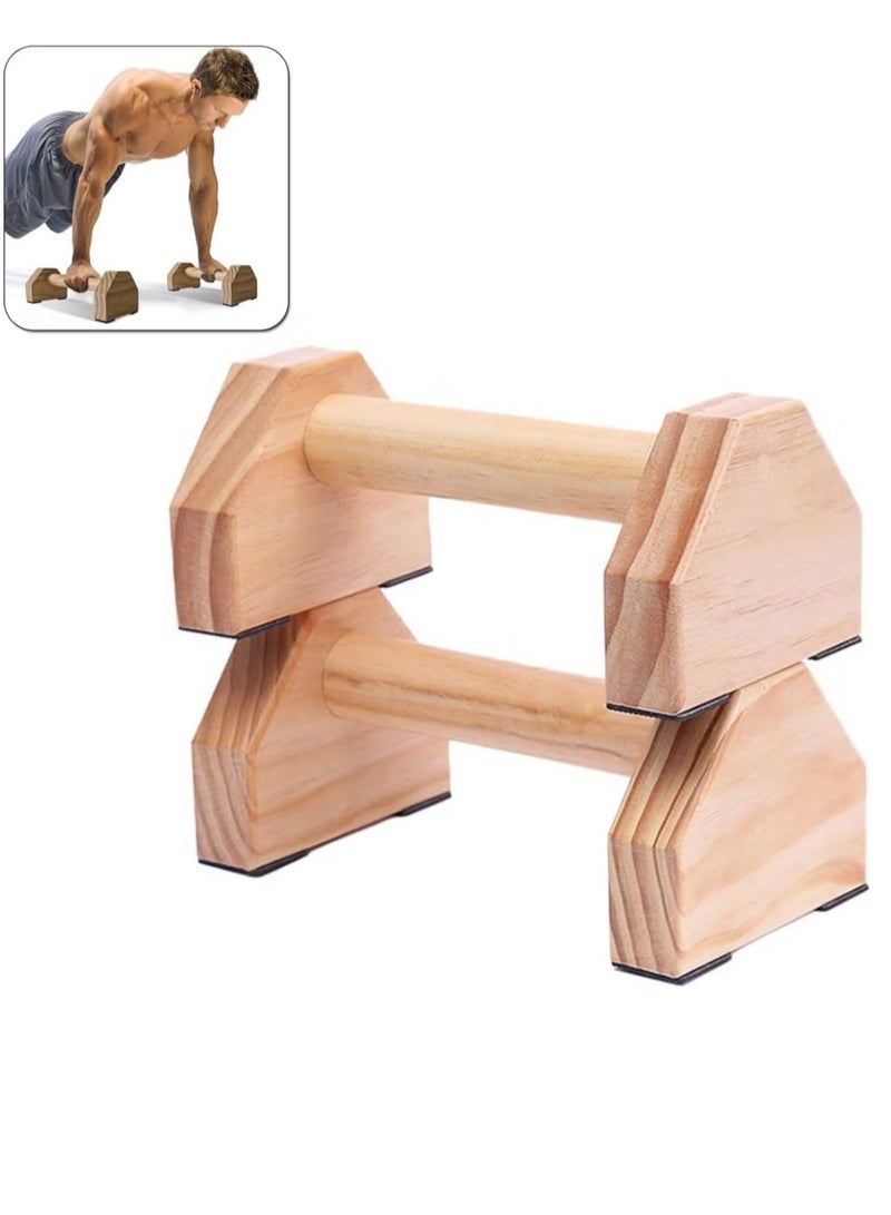 XiuWoo 1 Pair Solid Wood Bracket Fitness Equipment Handstand Bar Strength Training for Home Gym - Image 1