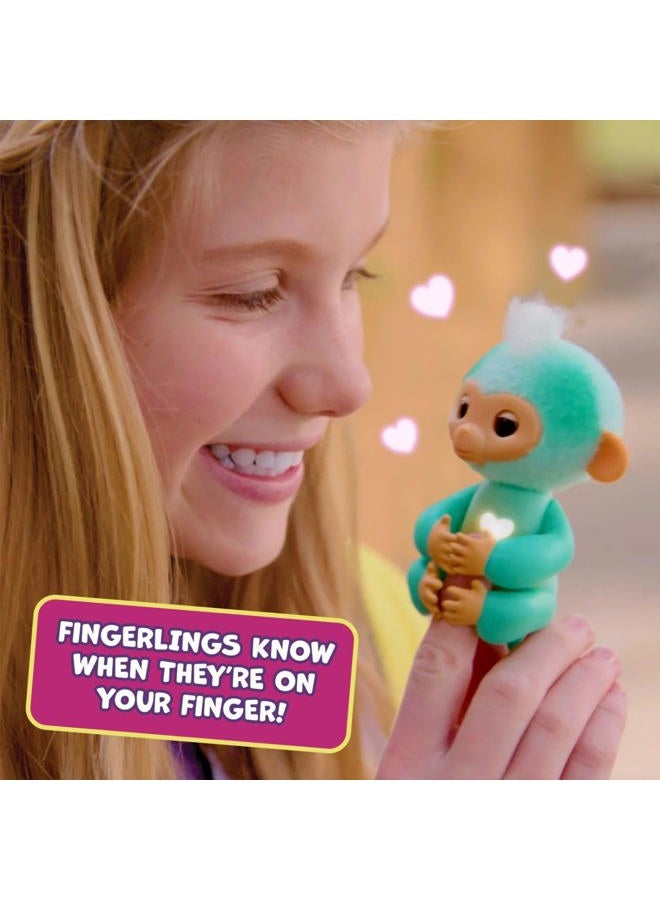 Fingerlings 2023 NEW Interactive Baby Monkey Reacts to Touch – 70+ Sounds & Reactions – Ava (Teal) - Image 2