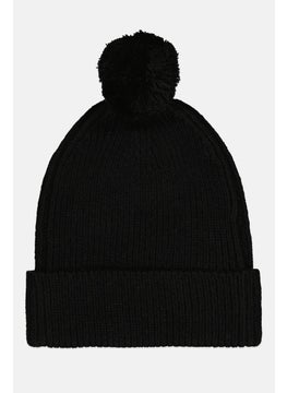 Overkids Kids Girl Brand Logo Pompom Beanie, Black  - Image 2