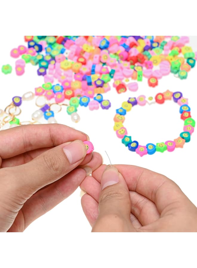 100pcs Mix Heart Star Flower Smiley Face Beads Loose Spacer Candy Ice Cream Sunflower Christmas Polymer Clay Bead for Jewelry Making Bracelet Necklace Earring Women Girls DIY Craft Supplies - Image 2