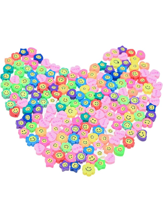 100pcs Mix Heart Star Flower Smiley Face Beads Loose Spacer Candy Ice Cream Sunflower Christmas Polymer Clay Bead for Jewelry Making Bracelet Necklace Earring Women Girls DIY Craft Supplies - Image 5