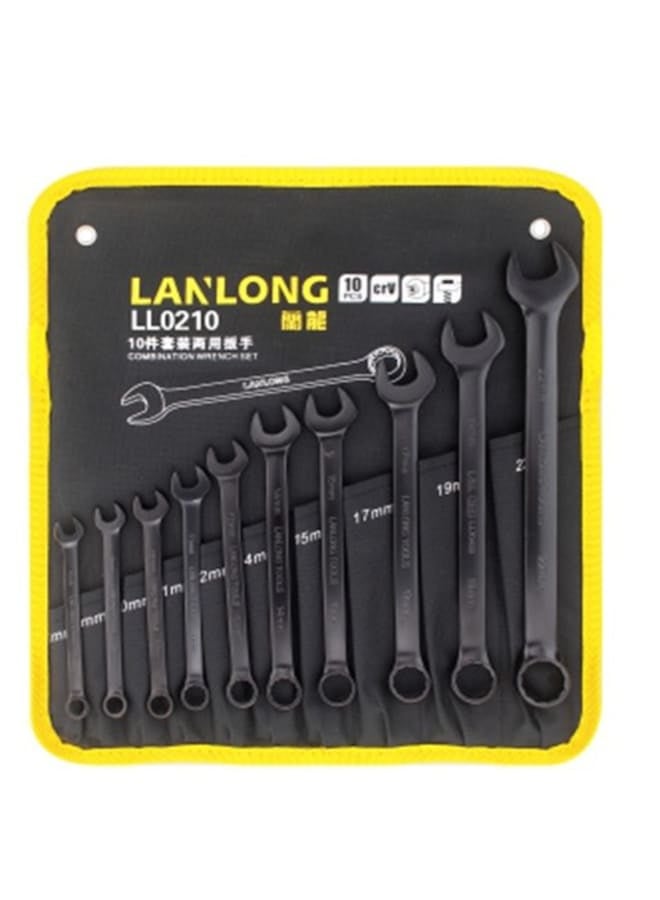 Lanlong 12-Piece Heavy Duty Black One-Handed Wrench Set