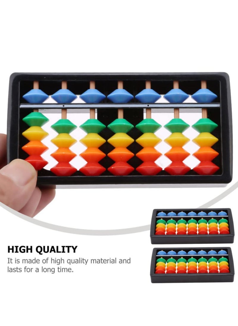 SYOSI - 3pcs Chinese Abacus Rainbow Color Column Soroban Vintage Chinese Calculator Math Counting Tool Toy for Students Kid - Image 1
