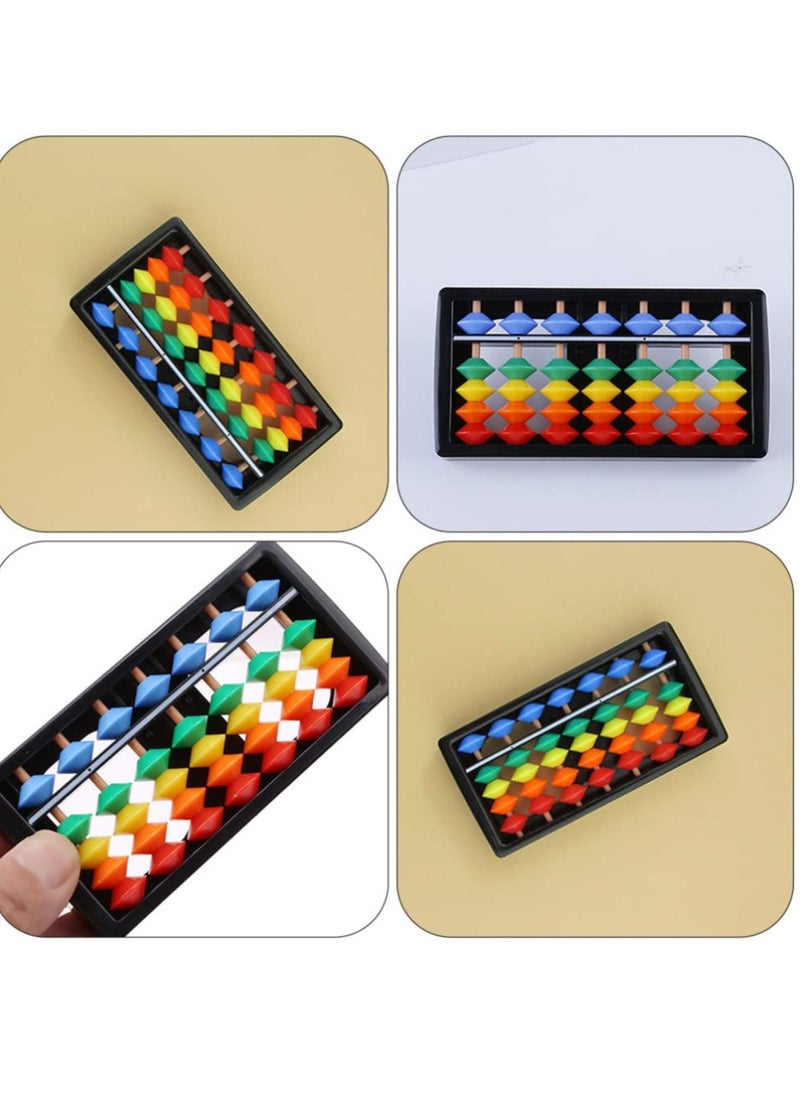 SYOSI - 3pcs Chinese Abacus Rainbow Color Column Soroban Vintage Chinese Calculator Math Counting Tool Toy for Students Kid - Image 1